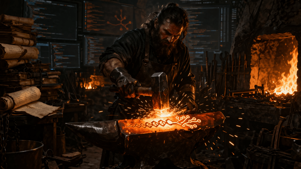 Forging code in git